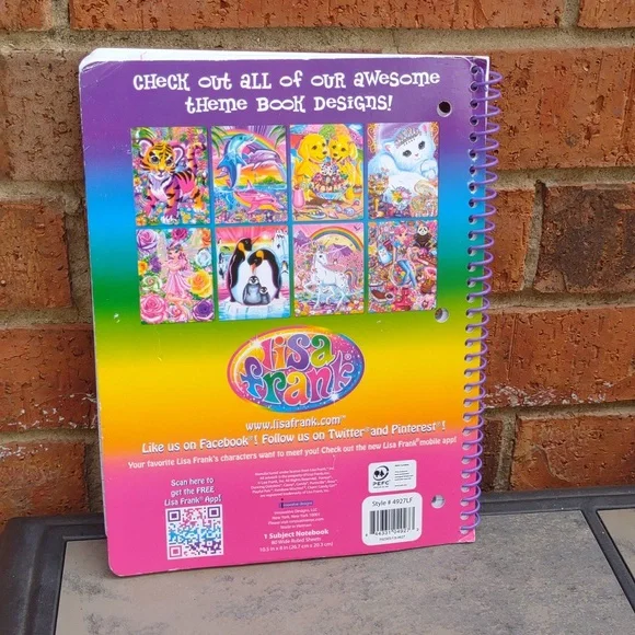 HTF New  Lisa Frank Spiral School 1 Subject Notebook - Picture 3 of 6